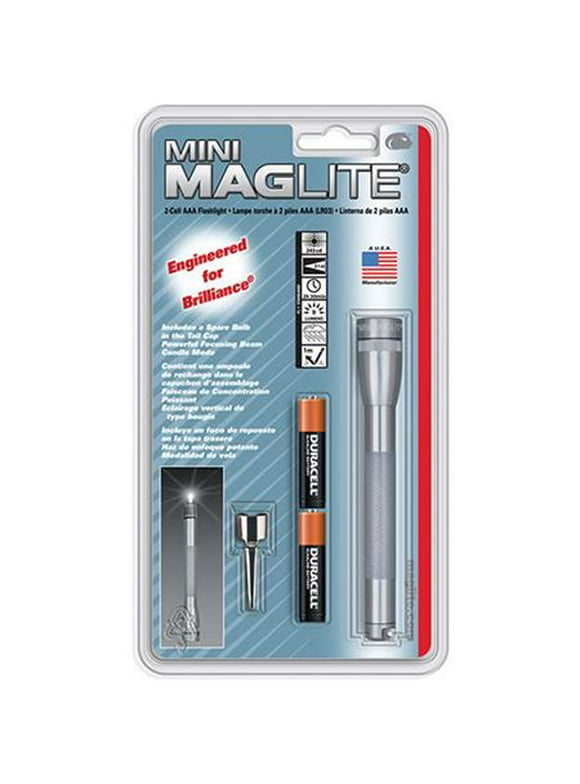 Maglite Mini Incandescent 2-Cell AAA Flashlight, Gray