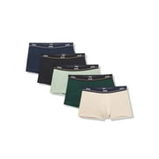 BOSS 5 Pack Bold Logo Cotton Stretch Trunks, navy/cream/seafoam green/pinetree green/black, L