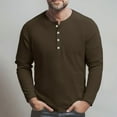 thumbnail image 4 of Resicozy Men's Henley Shirts Waffle Knitted Long Sleeve Lightweight Button T Shirts Fashion Fall Clothes Dark Green L, 4 of 4