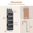 thumbnail image 2 of Lifewit 2 Pack Over the Door Organizer, 5 Shelf Clear Window Hanging Storage with 4 Mesh Side Pockets, Anti Tilt 40 lbs Load Behind Door for Pantry, Nursery, Bathroom, Bedroom, Kitchen, Dorm, Grey, 2 of 7
