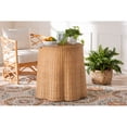Bali & Pari Boho Style Palm Round Wood and Rattan End Table - Walmart.com