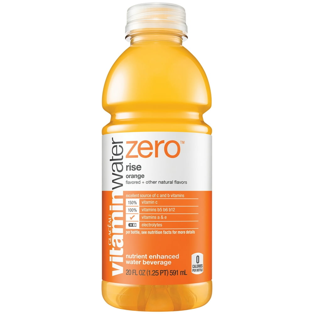 vitaminwater zero rise, electrolyte enhanced water w/ vitamins, orange drinks, 20 fl oz, 24 Pack