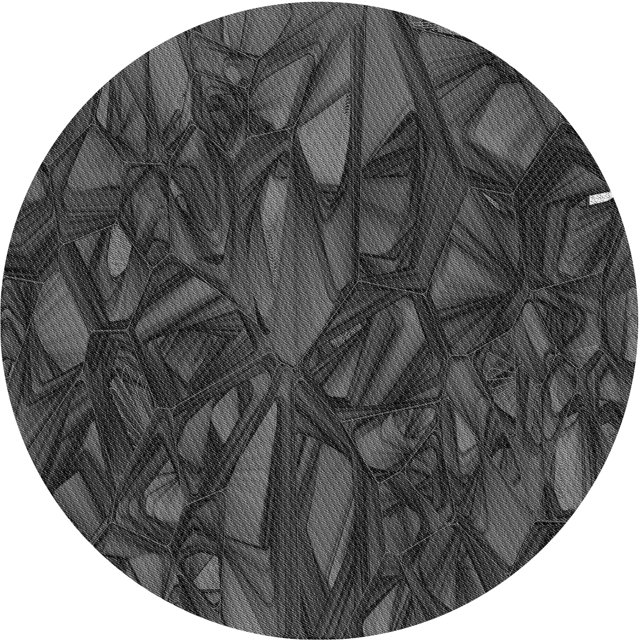Ahgly Tapis Rond Lavable en Machine Intérieur Transitionnel Noir Charbon, 5 Pieds Rond