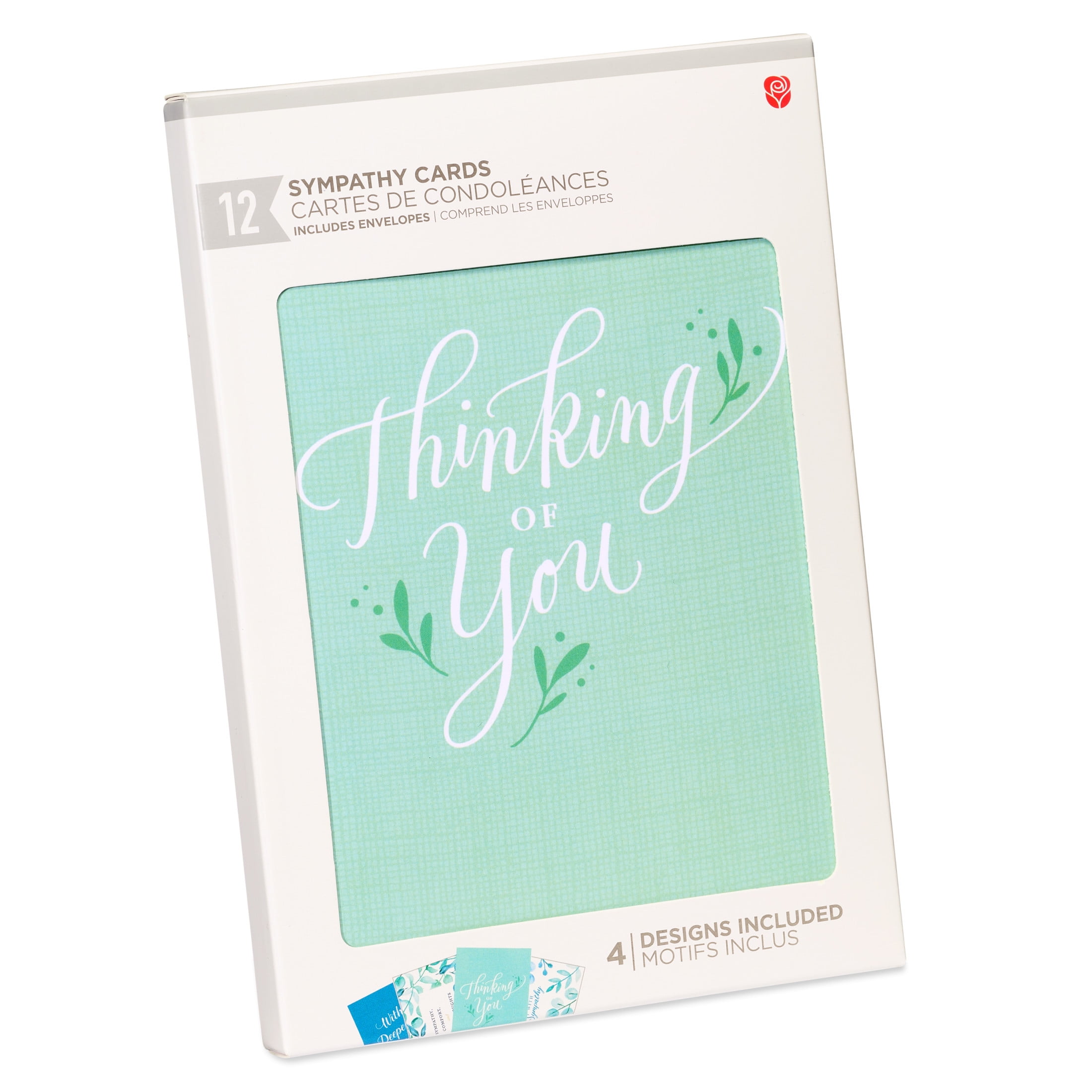 American Greetings Sympathy Card Bundle for Anyone, Blue Floral (4-Designs, 12-Count)