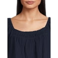thumbnail image 4 of Time and Tru Women's Square Neck Top, Sizes XS-XXXL (Women's and Women's Plus), 4 of 5