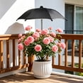 thumbnail image 2 of Ouuluon Plant Umbrellas for Outdoor Plants, Mini UV Protection Plant Umbrella, 14x11in Umbrella with Ground Stake for Potted Plants Balcony Garden, 2 of 7