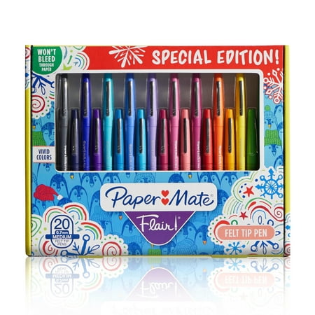 Limited Edition Paper Mate Flair Felt Tip Pen 20 Piece Set, Medium Point, Assorted
