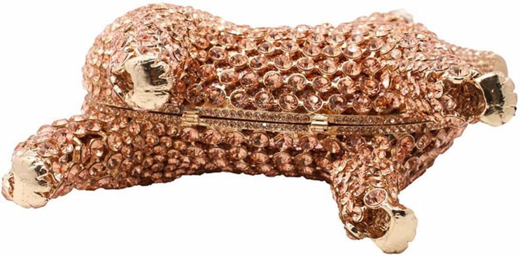 Baguery Luxury Poodle Rhinestone Clutch Purse for Women, Sparkling Crystal Evening Bag Wedding Party Phone-Friendly Animal Purse