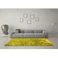 thumbnail image 3 of Ahgly Company Machine Washable Indoor Square Abstract Yellow Contemporary Area Rugs, 4' Square, 3 of 4