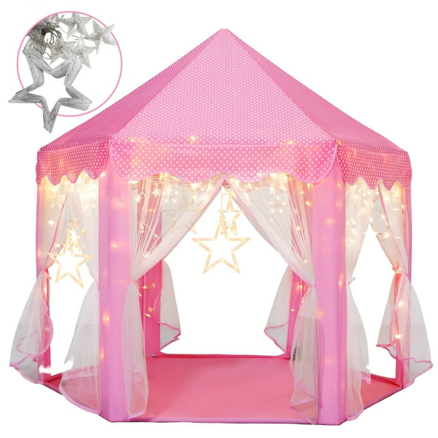 Tienda de campaña Princess Senodeer para niñas con luces Big Star, color rosa, 53 x 53 cm