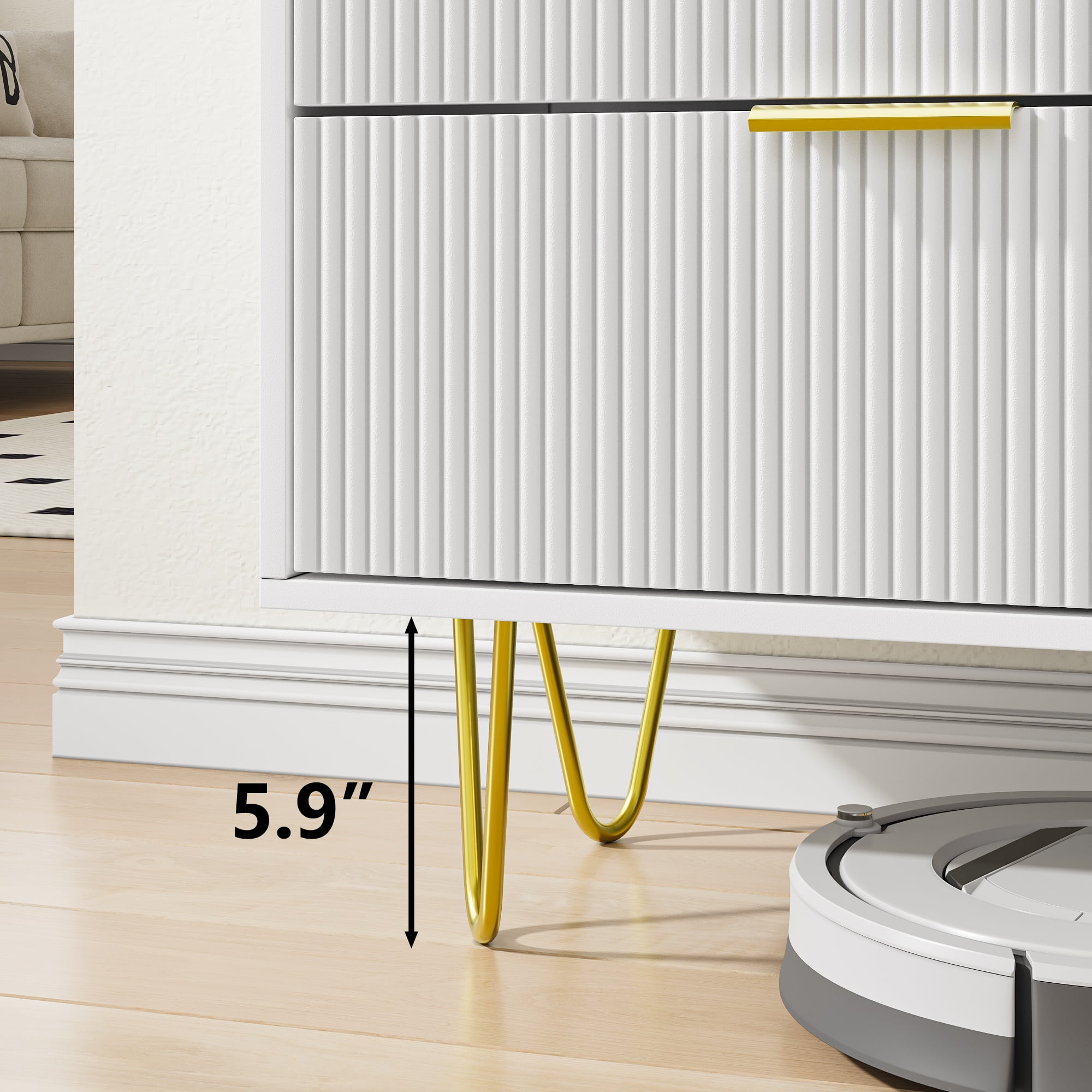 Finihen 6 Drawer Dresser, Small Size Wooden Drawers with Gold Handles, Chest Dresser with Deep Drawers, for Living Room, Bedroom, Hallway, Closet, White Finihen 6 Drawer Dresser, Small Size Wooden Drawers with Gold Handles, Chest Dresser with Deep Drawers, for Living Room, Bedroom, Hallway, Closet, White