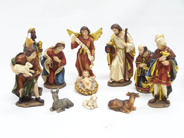 12 Pieces Christmas Nativity Set Jesus Christ Statue Nacimiento ...