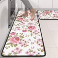thumbnail image 2 of Kitchen Rugs Sets Of 2,Pioneer Flower Floral Print Pattern Anti Fatigue Kitchen Mat Rugs Non Slip Washable,Decorative Kitchen Floor Mats for Kitchen,Sink,Laundry,17"x47"+17"x47", 2 of 5