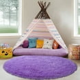 thumbnail image 2 of Socofuz 6x6ft Round Shag Area Rug, Purple Indoor Ultra Soft Plush Rugs for Living Room, Non-Slip Shag Rug for Nursery Home Decor, 2 of 8