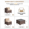 thumbnail image 2 of Aoxun 7 Piece Patio Furniture Set Wicker Rattan Patio Conversation Set Outdoor Sectional Sofa Set with Coffee Table and 4” Thickened Cushions, Beige(Waterproof Cover Included), 2 of 7