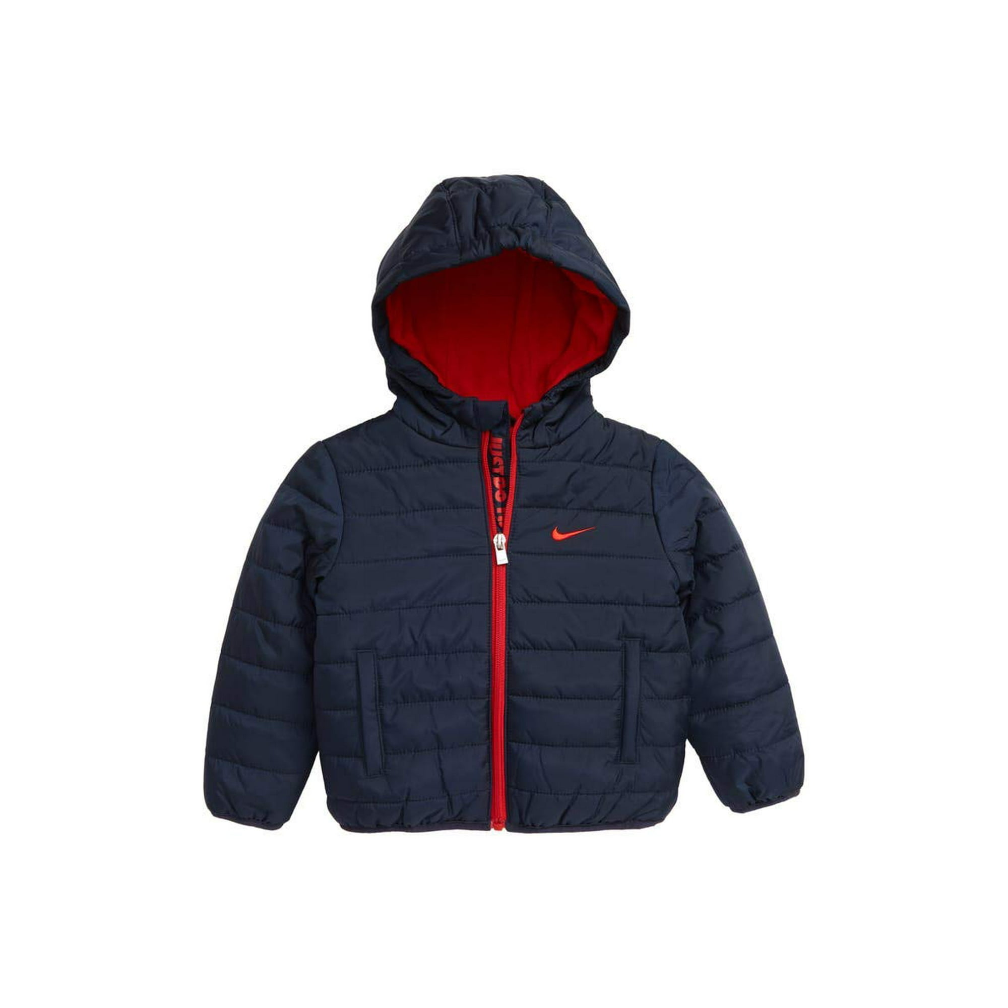 Nike red padded jacket with hood sale