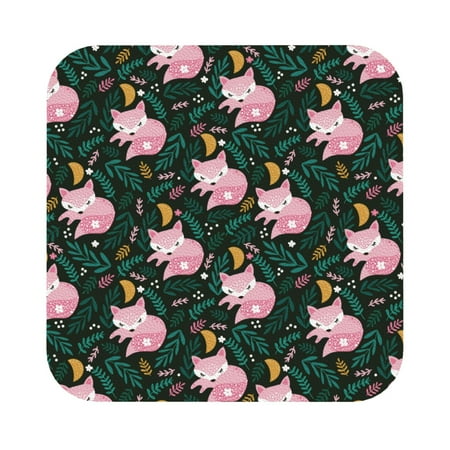

Matuu Pink Sleeping Fox for Cup Coasters Set of 6 Leather Coasters Desk Coasters for Office Measures 4” x 4” Square