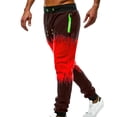 thumbnail image 4 of Pantalones largos para hombre, con cordón ajustable en degradado, cintura elástica, informales, con pies atados, pantalones deportivos de poliéster para hombre., 4 of 5