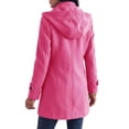 thumbnail image 4 of Enjoytime Winter Coats for Women Double Breasted Mid‑Length Hooded Overcoat Fall Winter Warm Cozy Long Sleeve Outerwear, 4 of 5