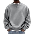 thumbnail image 2 of Atkumj Mens Crewneck Sweatshirt Casual Long Sleeve Plain Pullover Tops Fashion Solid Color Fall Sweatshirts for Daily Wear L, 2 of 6