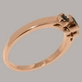 thumbnail image 4 of LBG British Made 9k Rose Gold Natural Sapphire Womens Promise Ring - 33 size options - Size 7, 4 of 7