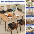 thumbnail image 3 of XIECUVA Chair Cushions for Dining Chairs, Set of 4, Memory Foam Kitchen Chair Cushions with Quilted Non-Slip Rubber Backing, 15.5" x 15.5" x 3.5", Black, 3 of 8