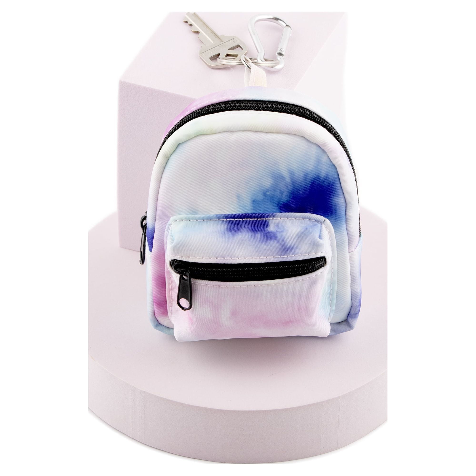 Claire's Girls Marble Mini Backpack Keychain, White, 91295, Girl's, Size: One Size