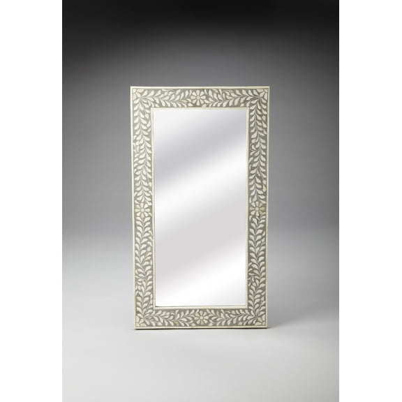 Butler Specialty Bone Inlay Wall Mirror In Gray Bone Inlay