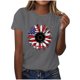 thumbnail image 1 of Tops de Ajuste Suelto para las Mujeres Sudadera Casual Impresa Manga Corta Cuello Redondo Superior, Poliéster, 1 of 6