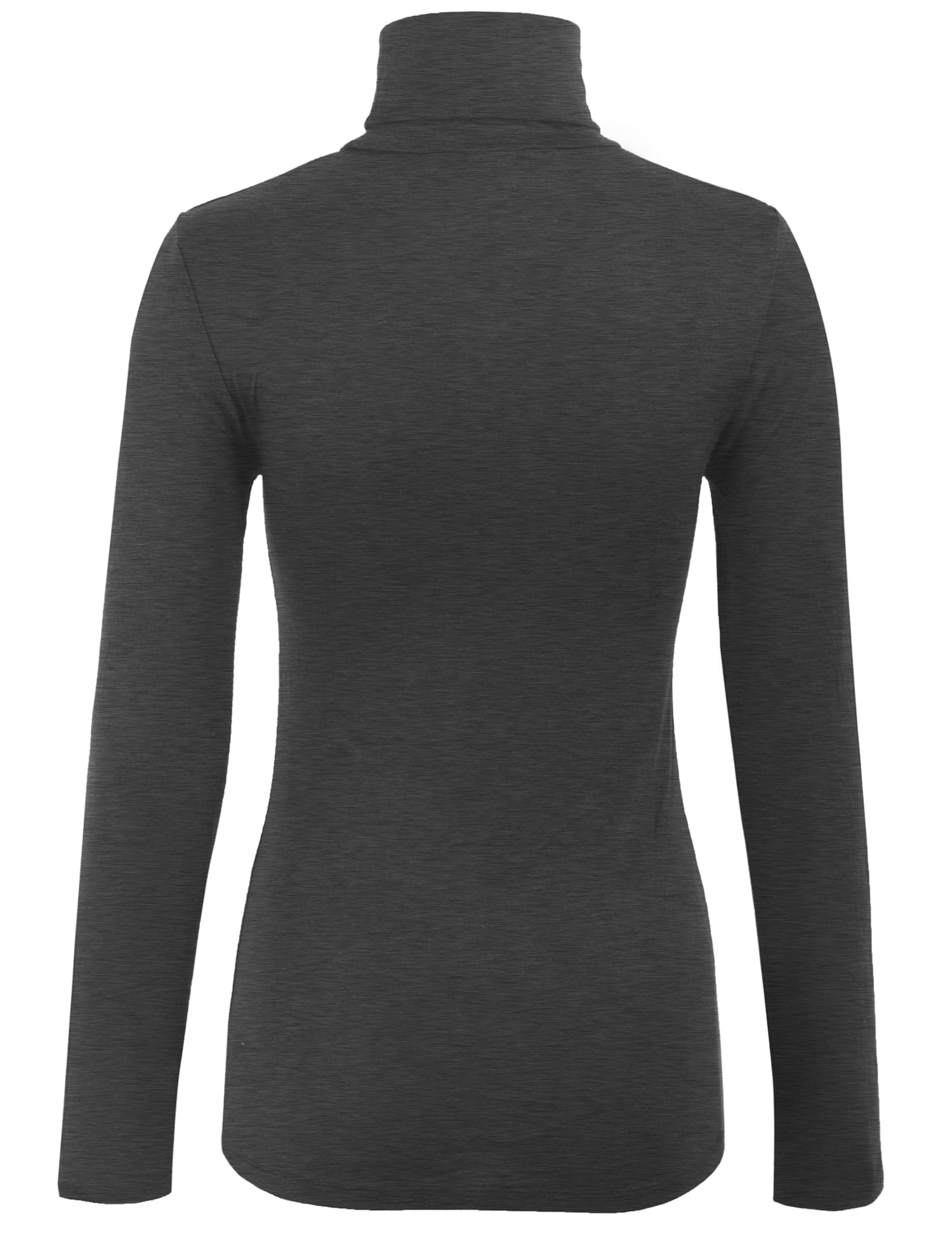 Kogmo Womens Long Sleeve Solid Basic Fitted Turtleneck Shirt, Women's, Size: Large, Gray