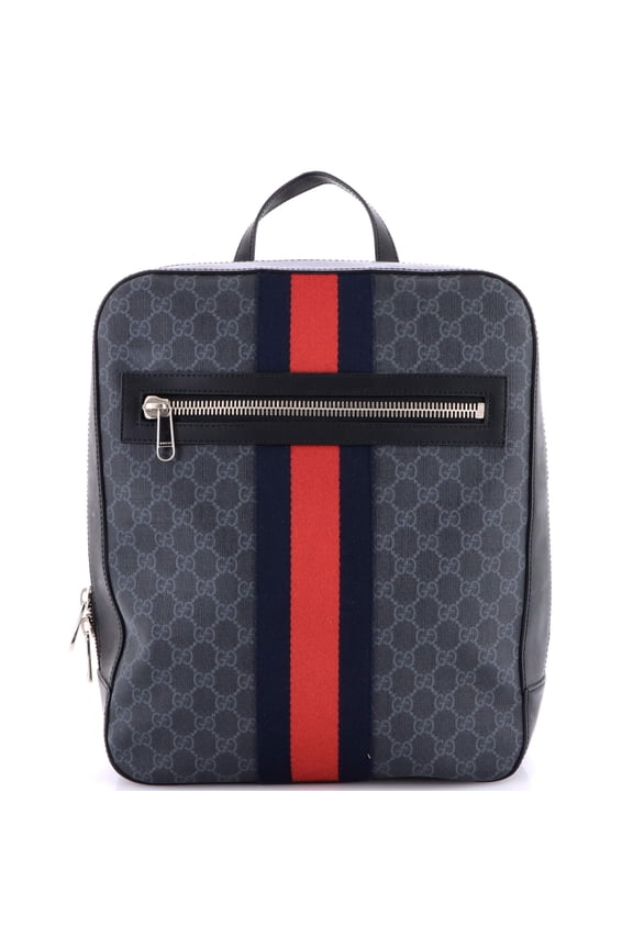 Pre-Owned Web Zip Backpack GG Coated Canvas Medium By Rebag