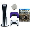 Sony Playstation 5 Disc Version with Extra Controller, Days Gone and Cleaning Cloth Bundle - Galactic Purple - Refurbished