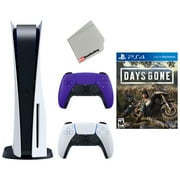 Restored Sony Playstation 5 Disc Version with Extra Controller, Days Gone and Cleaning Cloth Bundle - Galactic Purple (Refurbished)