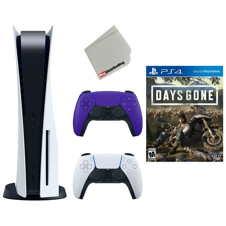 Restored Sony Playstation 5 Disc Version with Extra Controller, Days Gone and Cleaning Cloth Bundle - Galactic Purple (Refurbished)