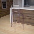 thumbnail image 2 of Bowery Hill 40"H Contemporary Plastic Square Back Bar Stool in Crystal Clear, 2 of 9