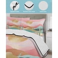 thumbnail image 4 of Southwest Boho Full Size Down Alternative Comforter, Lightweight Comforter Quilt Bedding Set with Pillow Shams Abstract Watercolor Cactus Mountain All Seasons Bed Comforter Duvet Insert 78"x90", 4 of 7