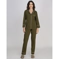 thumbnail image 2 of Moomaya Women's Cotton Jersey Pajama Set - Ultra-Soft, Button-Down Sleepwear With Notch Lapel Shirt, 2 of 8