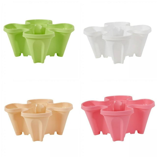 4 jardineras verticales para jardín, coloridas macetas para interior/exterior