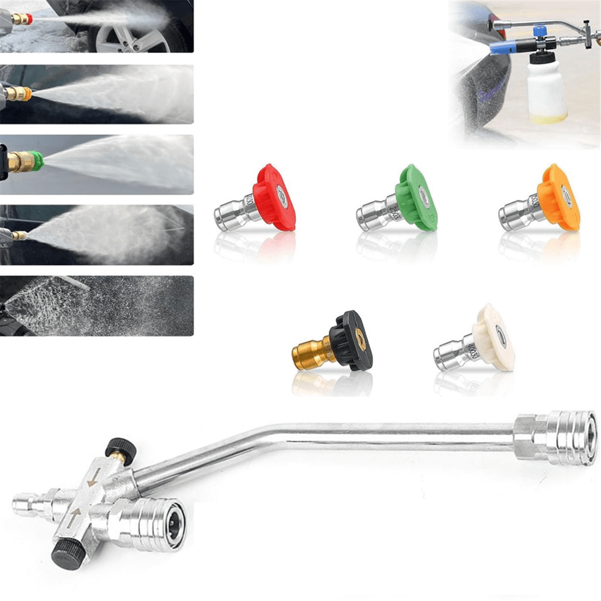 Dual Foam Cannon for Pressure Washer Pressure Washer Foam Cannon with Dual-Connector Accessory