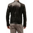 thumbnail image 2 of New Men's Genuine Lambskin Leather Jacket Brown Motorcycle Biker Jacket A793, 2 of 3
