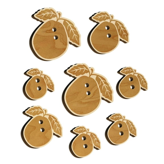 Guava Fruit Solid Wood Buttons for Crochet Knitting Sewing DIY Craft - 0.75 Inch Small (12pcs)