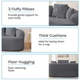 thumbnail image 6 of Puremind 67"W Curved Loveseat, Upholstered Chenille Sofa with Three Throw Pillows, Floor Sofa Couch for Living Room/Small Space, No Assembly Required, Dark Gray, 6 of 8