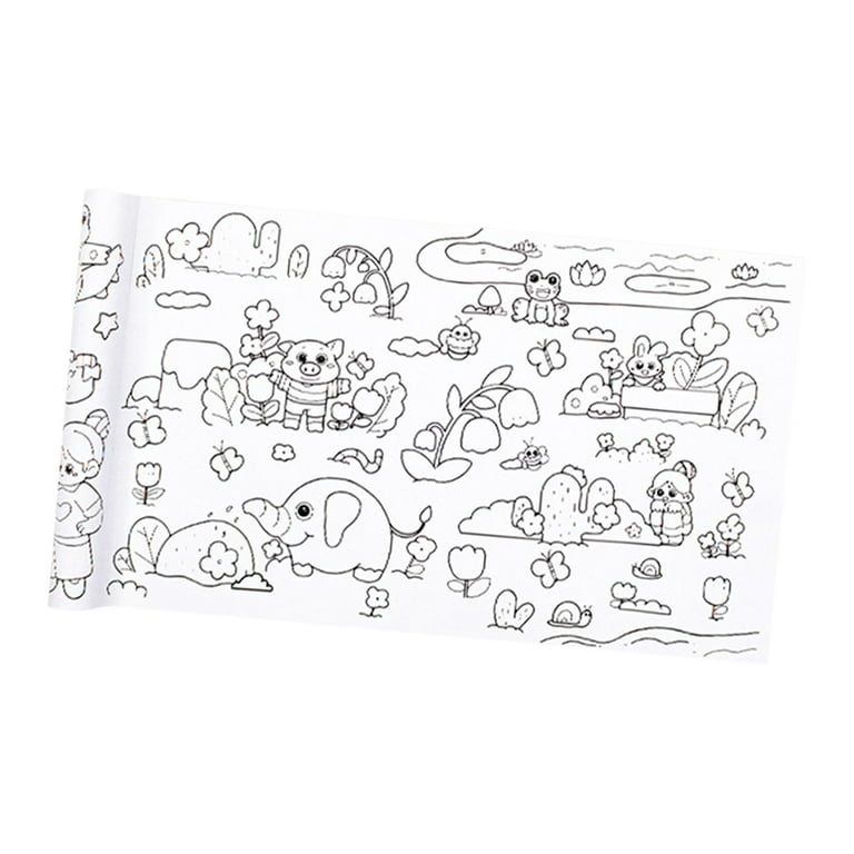 comatip Childrens Drawing Roll Paper for Kids,Coloring Paper Roll DIY Painting Color Filling paper,children's Drawing Roll Sticky DRA