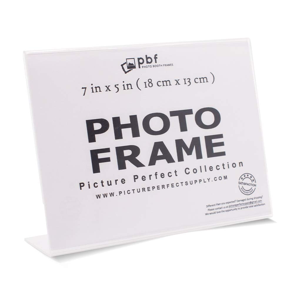 12 Pack 12 Pack + 7x5 Inch Clear Acrylic Slanted Back Horizontal Picture Frame 5x7 Inch Clear Acrylic Slanted Back Vertical Picture Frame Photo Booth Frames