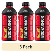 (3 pack) BODYARMOR Fruit Punch Electrolyte Sports Drink Bottle, 28 fl oz
