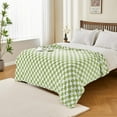 thumbnail image 2 of Green Checkered Blanket, Ultra Soft Fleece Checkered Throw Blanket for Couch Bed and Travel, Luxury Green Throw Blankets for All Seasons (Green,60"x80"), 2 of 6