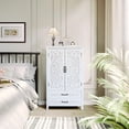 thumbnail image 6 of FFZ 27 inch Accent Tall Tower Storage Cabinet Rustic Wood Sideboard Pantry Buffet with Two Doors Drawers, White, 6 of 13
