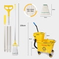 thumbnail image 5 of 35-Qt Commercial Mop Bucket with Side Press Wringer Floor Cleaning Rectangular Mop Bucket on Wheels, Yellow, Including Mop and Mop Head Replacement, 5 of 7