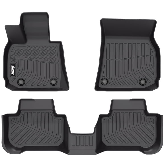 Ikon Motorsports 3PCS 3D TPE All Weather Waterproof Heavy Duty Anti-Slip Interior Floor Mats Cargo Liner Carpets For 2025-2026 BMW G45 X3 51-47-5-B3C