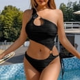 thumbnail image 1 of Tawop Ladies Swimsuits Bikini Solid Color Hollow Out Black S, 1 of 6